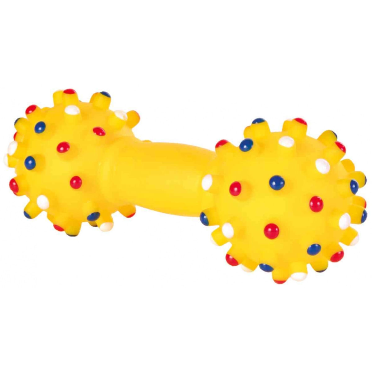 TRIXIE, jucărie ganteră de aport cu țepi câini,cu sunet, vinil, 15cm, multicolor - poza 2