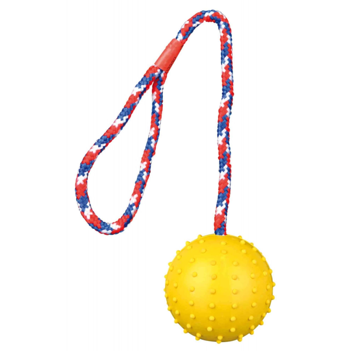 TRIXIE, jucărie minge cu sfoară câini, cauciuc, 7cm x 30cm, multicolor - poza 2