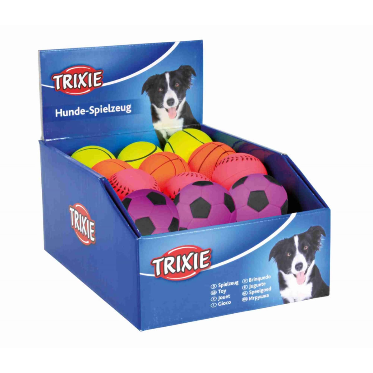 Trixie, jucărie minge plutitoare câini, 4 modele, cauciuc, 6cm, multicolor - poza 2