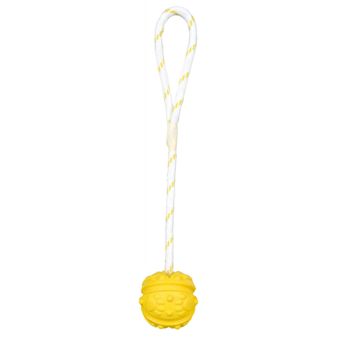 TRIXIE, jucărie minge plutitoare cu sfoară câini, cauciuc, 7 x 35cm, multicolor - poza 1