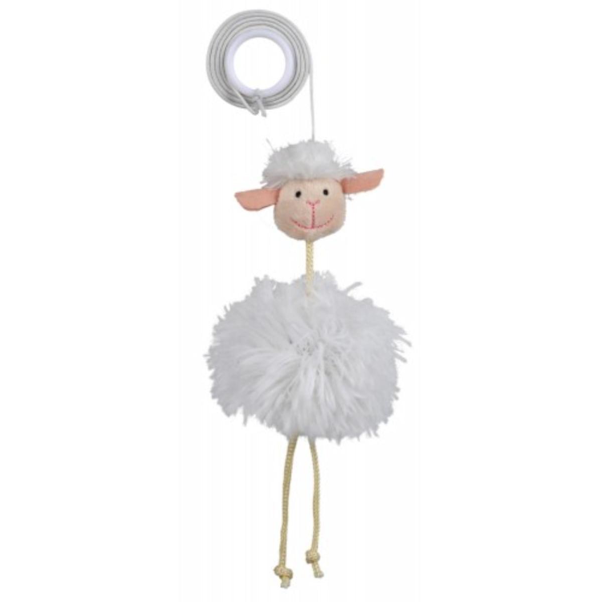 Trixie, jucărie oaie cu sfoară, pisici, pluș, multicolor, 20cm - poza 2
