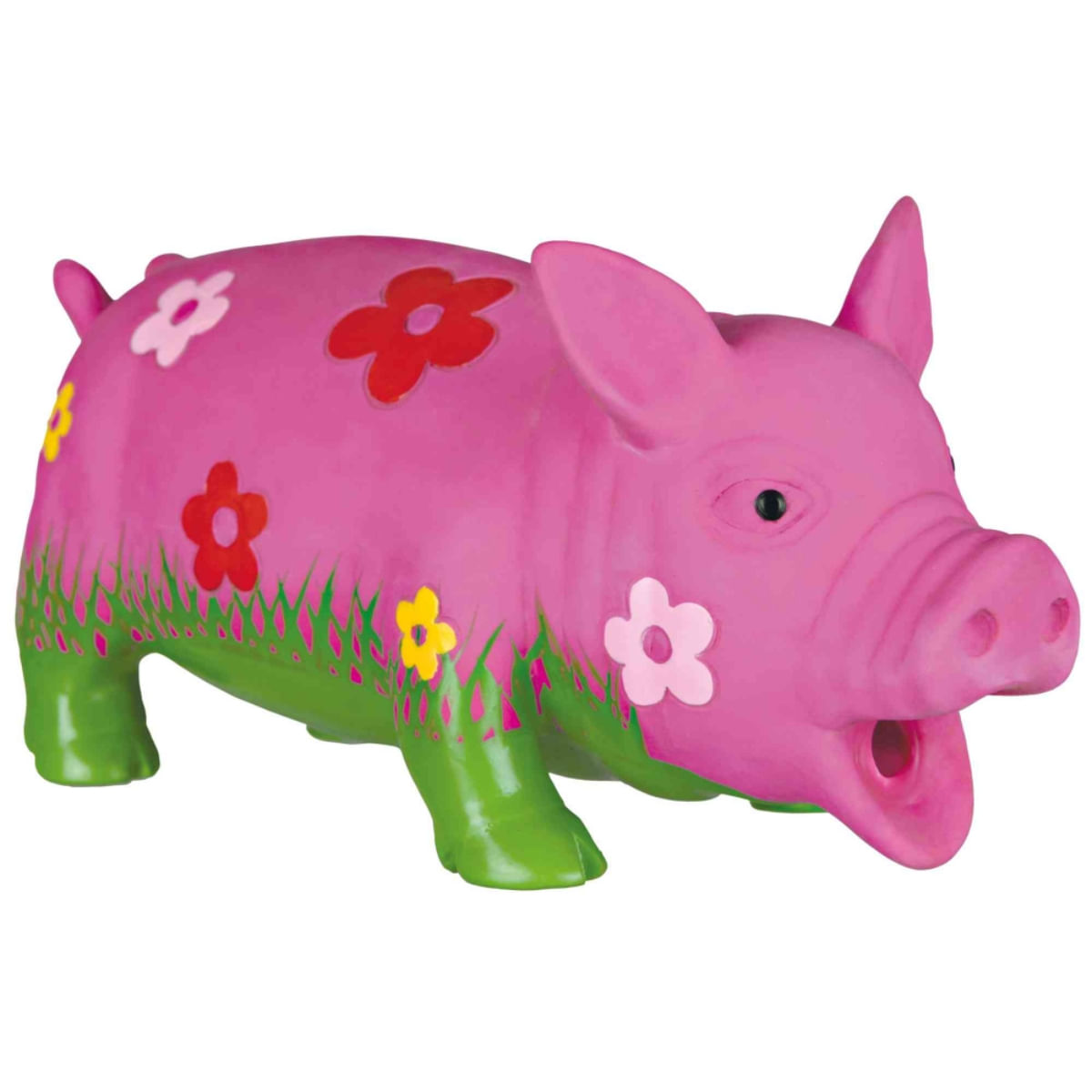 Trixie, jucărie porc cu floare câini, cu sunet original, latex, 20cm, multicolor - poza 2