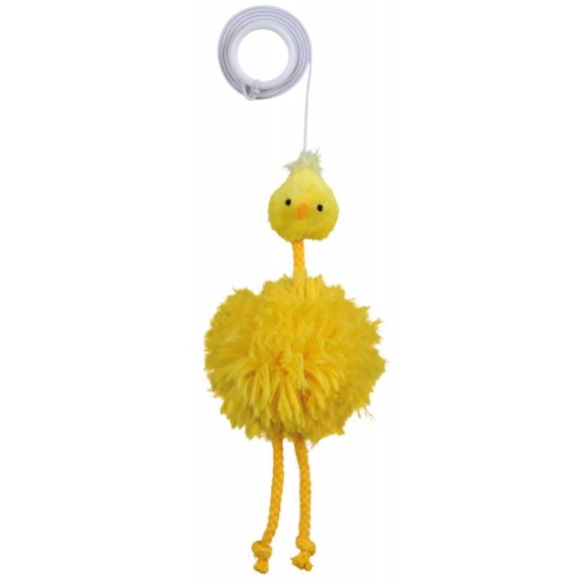 Trixie, jucărie pui cu sfoară, pisici, pluș, multicolor, 20cm - poza 1
