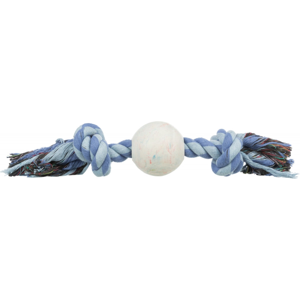 TRIXIE, jucărie sfoară cu 2 noduri si minge cauciuc câini, 7cm, multicolor - poza 1