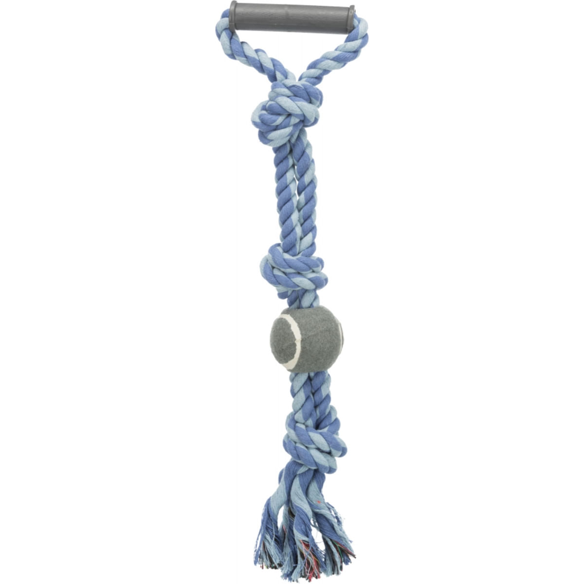 TRIXIE, jucărie sfoară cu mâner și minge de tenis câini, 6cm x 50cm, multicolor - poza 1