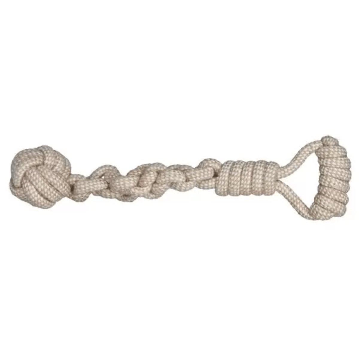 TRIXIE, jucărie sfoară cu minge si maner câini, 8cm x 38cm, alb - poza 2