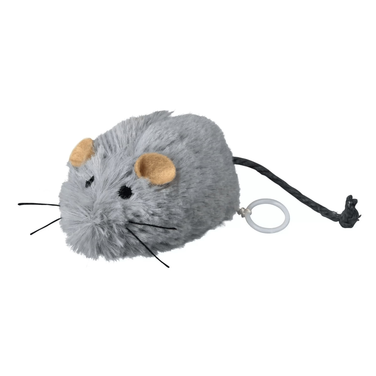 Trixie, jucărie șoricel pisici, cu sunet, pluș, gri, 8cm - poza 1