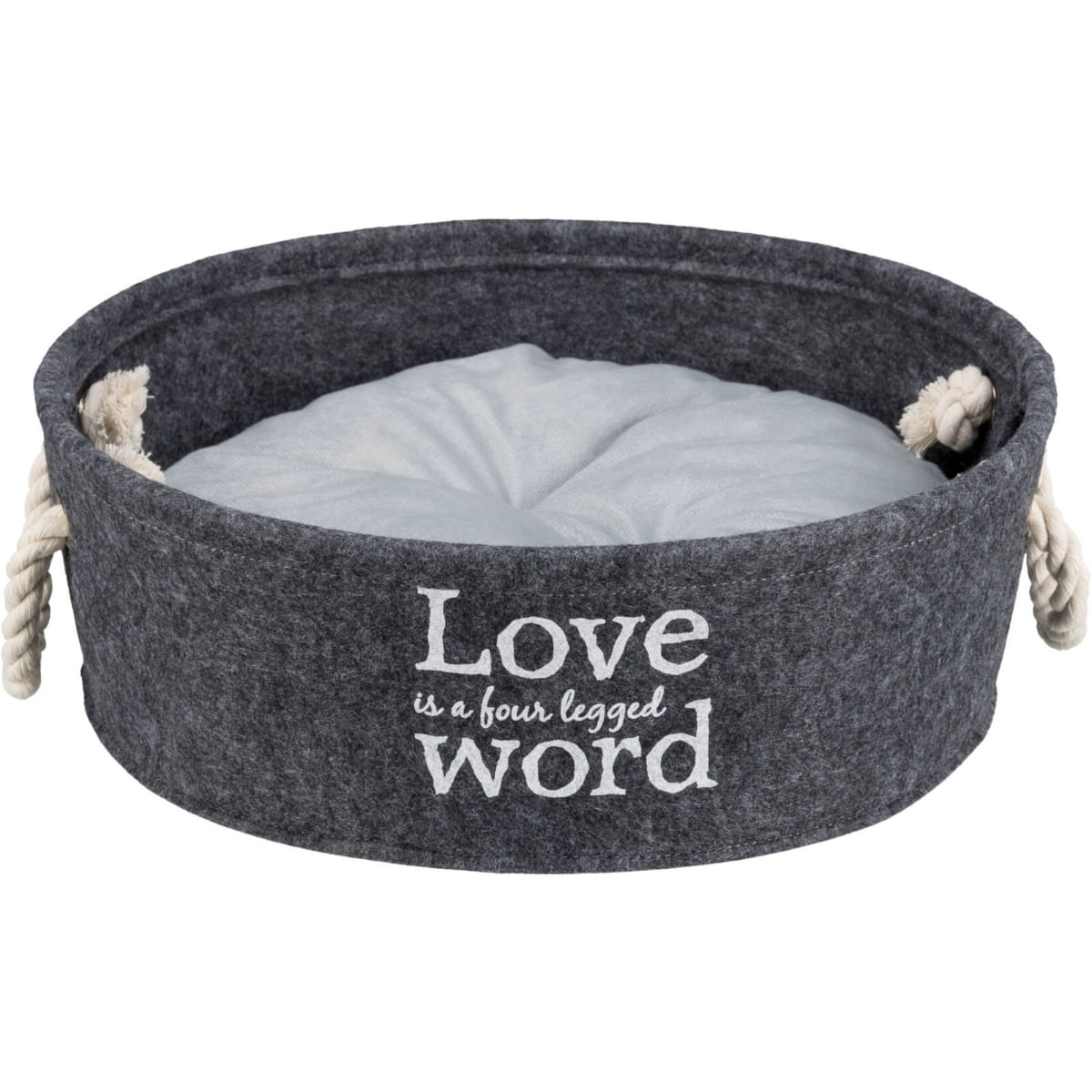 TRIXIE Lian, coș rotund câini și pisici, XS, poliester, gri, ⌀ 45 cm - poza 1