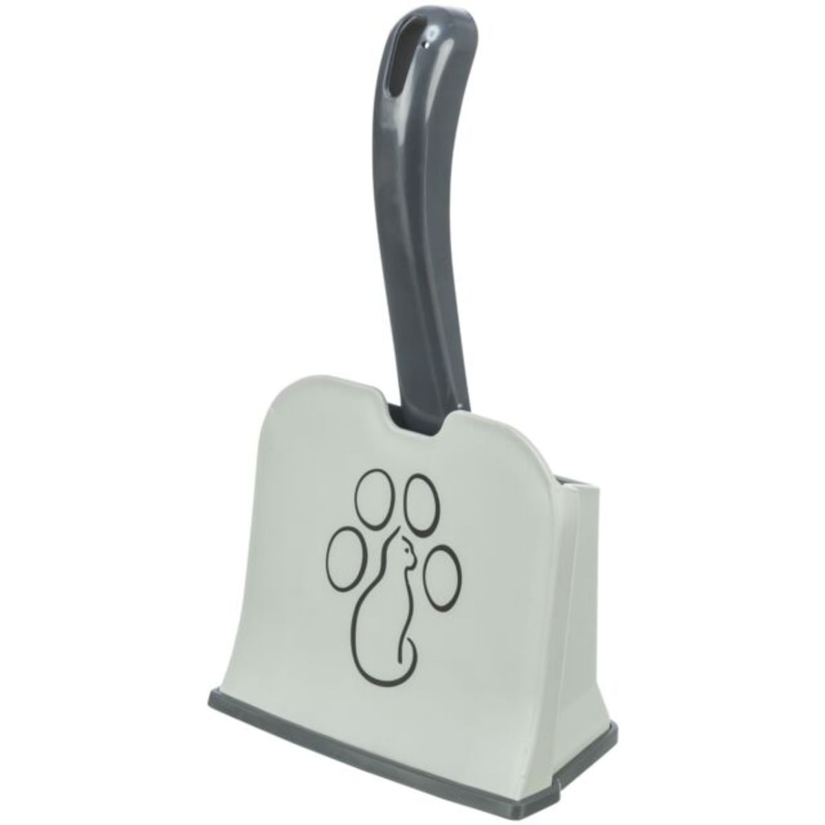 TRIXIE Litter Scoop with Stand, lopățică litieră pisici, alb și gri, L, 1buc - poza 1