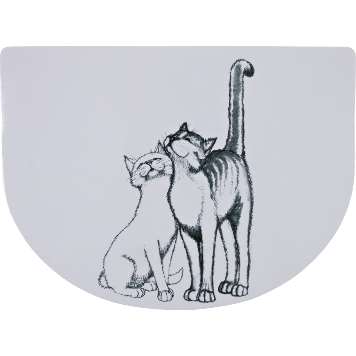 TRIXIE Love Cat, covoraș pisici, asimetric, antiderapant, plastic, alb, 1buc 40x30cm
