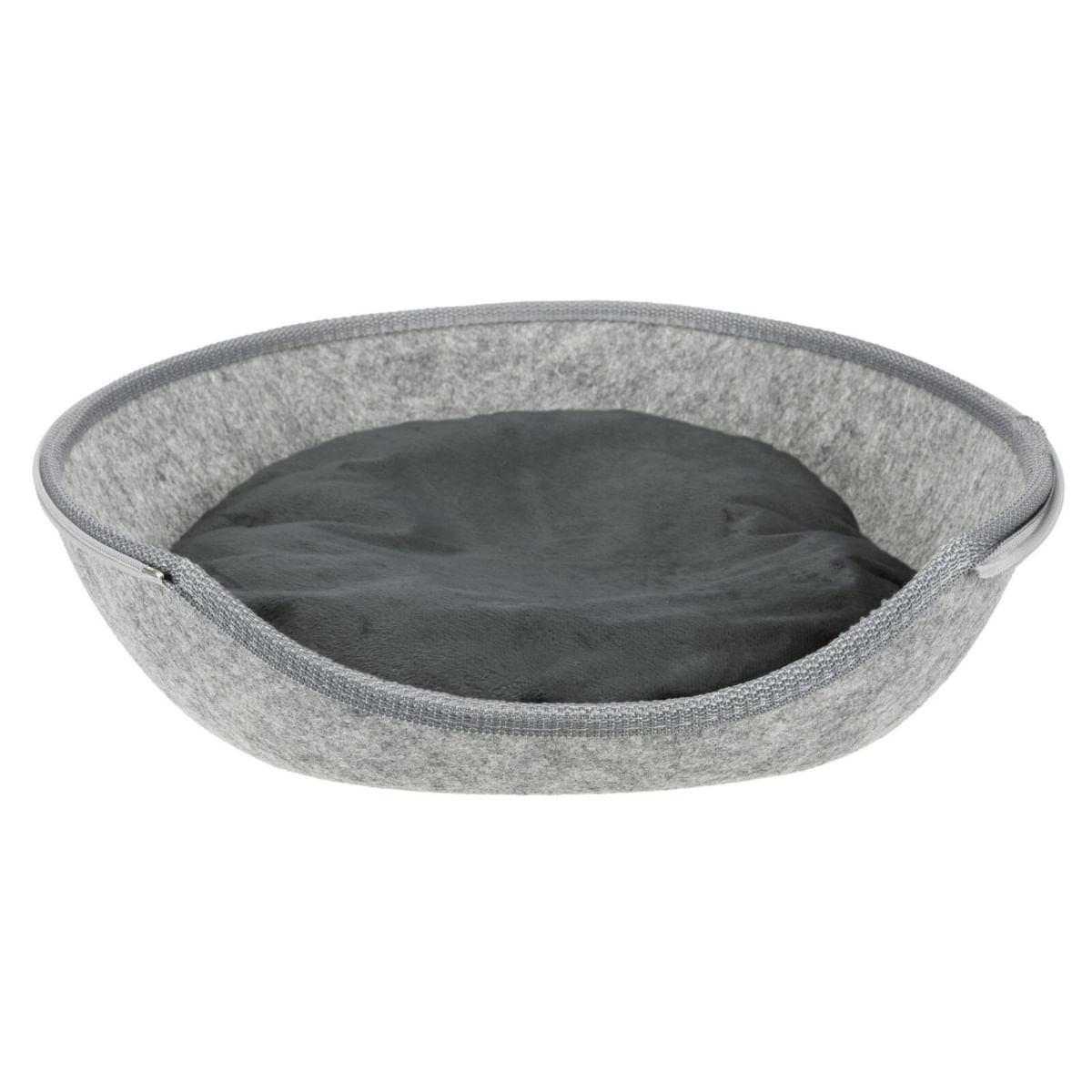 TRIXIE Luna, coș oval câini și pisici, poliester, husă detașabilă, gri TRIXIE Cave Luna cu Fermoar, coș oval câini și pisici, XS, poliester, gri, 40 x 24 x 46 cm - poza 3
