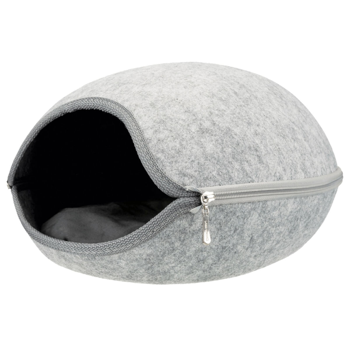 TRIXIE Luna, coș oval câini și pisici, poliester, husă detașabilă, gri TRIXIE Cave Luna cu Fermoar, coș oval câini și pisici, XS-S, poliester, gri, 58 x 39 x 54 cm - poza 1