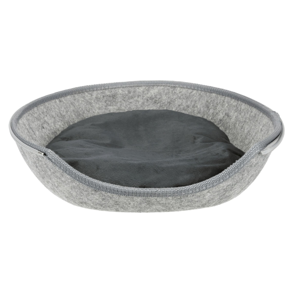 TRIXIE Luna, coș oval câini și pisici, poliester, husă detașabilă, gri TRIXIE Cave Luna cu Fermoar, coș oval câini și pisici, XS-S, poliester, gri, 58 x 39 x 54 cm - poza 3