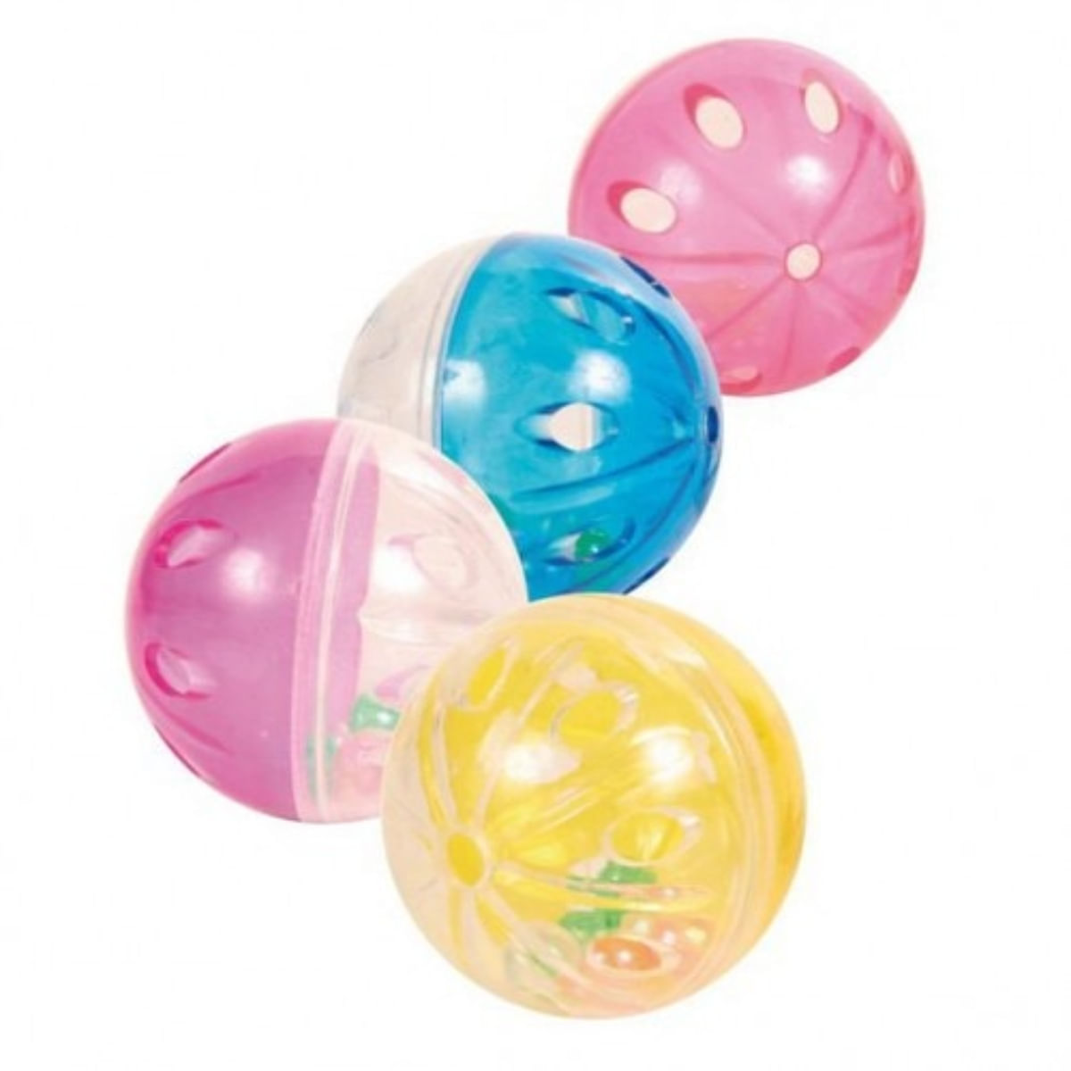 Trixie, minge cu clopoțel, jucărie, pisici, plastic, multicolor, 4.5cm, 4 buc - poza 2