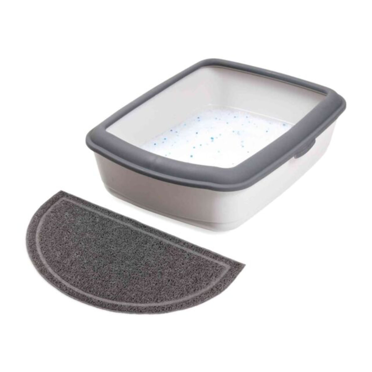 TRIXIE Non-slip, covoraș litieră semicircular pisici, antracit, 59x35 cm - poza 5