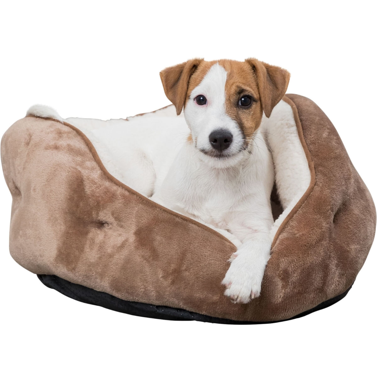 TRIXIE Othello, coș rotundă câini și pisici, XS, poliester, pernă reversibilă, maro și bej, ⌀ 50 cm - poza 2