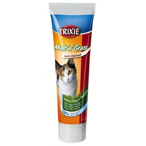 Trixie Pasta de Malt cu Iarba si Taurina, Anti-Hairball, 100 g - poza 1