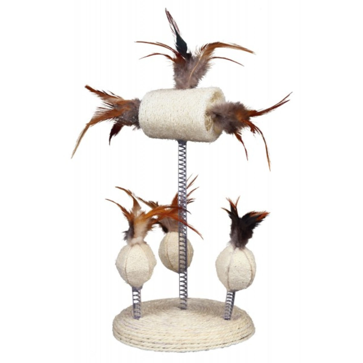 Trixie, pendula cu minge și pană, jucărie, pisici, multicolor, 15 x 30cm - poza 1