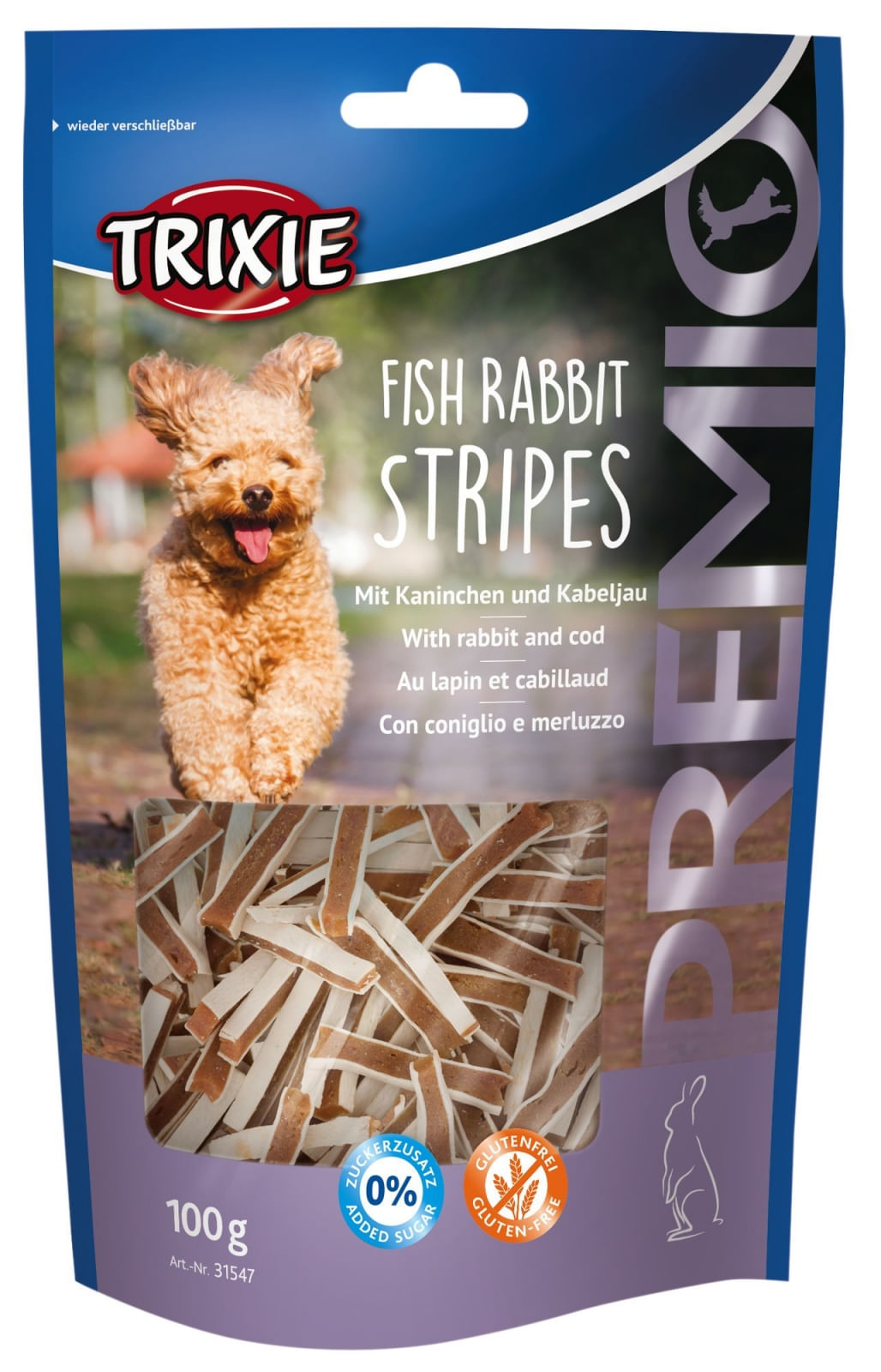 Trixie Premio Fasii cu Carne de Iepure si Cod, 100 g - poza 2