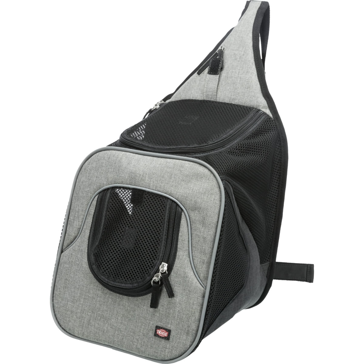 TRIXIE Savina, rucsac transport câini și pisici, XS-S(max. 10kg), poliester, deschidere frontală&superioară, negru și gri, 30 x 26 x 33 cm - poza 1