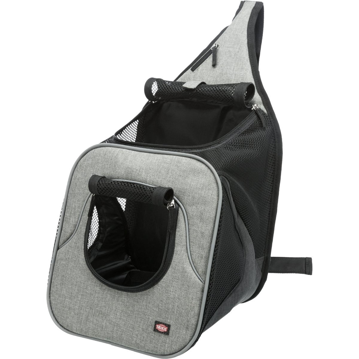 TRIXIE Savina, rucsac transport câini și pisici, XS-S(max. 10kg), poliester, deschidere frontală&superioară, negru și gri, 30 x 26 x 33 cm - poza 3
