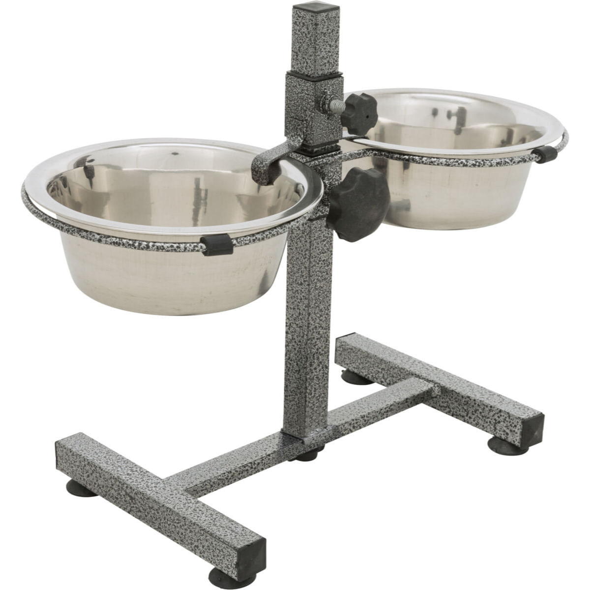 TRIXIE, set suport castroane câini + 2 boluri, înalțime reglabilă, antiderapant, metal, diverse culori, S-M(0.75l, ⌀17cm, 38x9.5cm) - poza 1