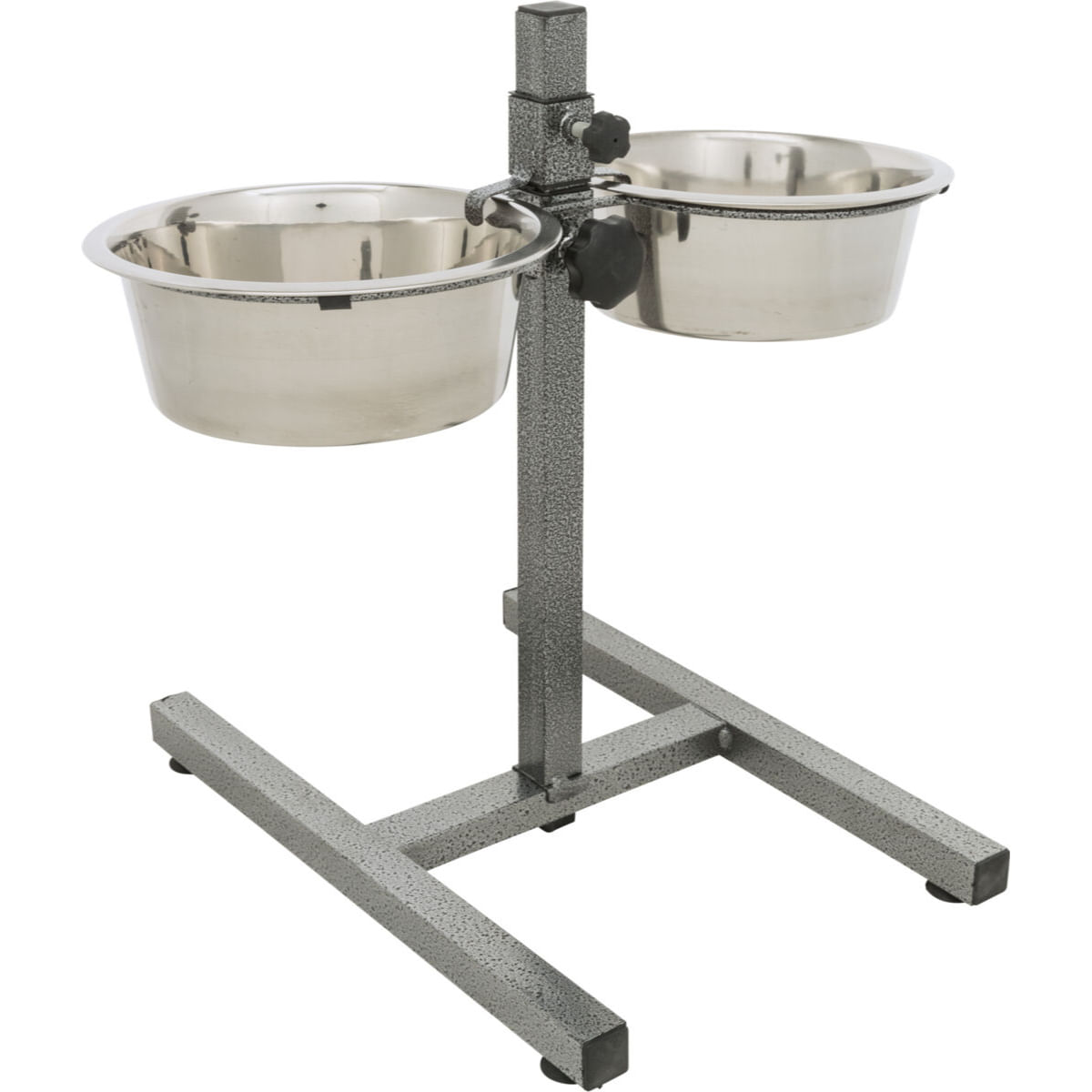 TRIXIE, set suport castroane câini + 2 boluri, înalțime reglabilă, metal, argintiu, M-L(1.8l, ⌀21cm) - poza 1
