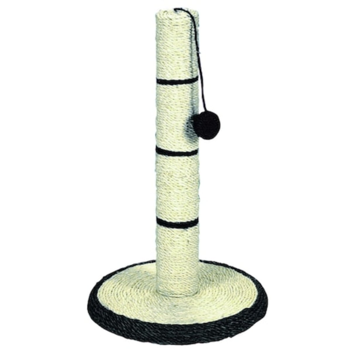 Trixie, sisal plat cu stâlp și jucărie, pisici, negru, 50 x 31cm - poza 2