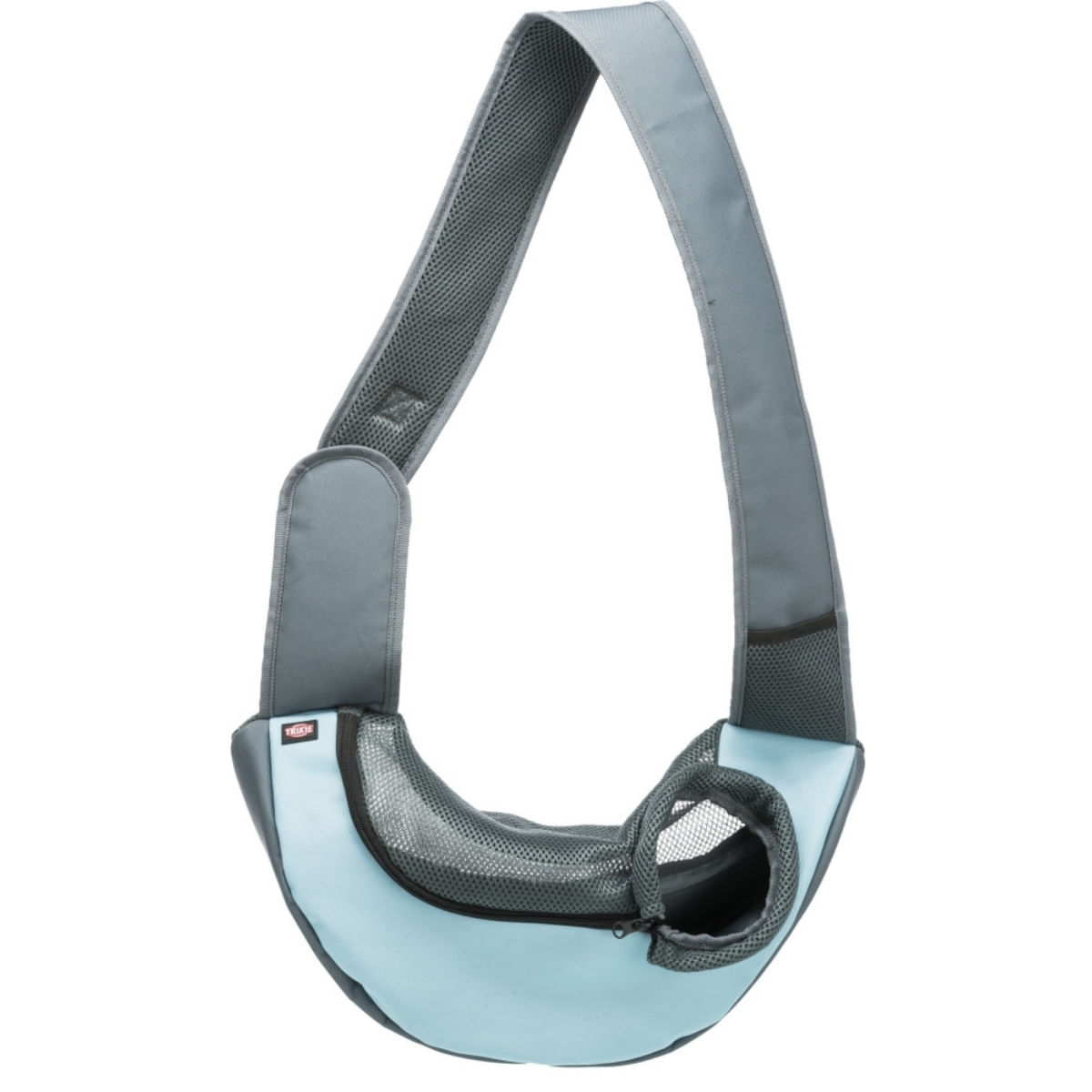 TRIXIE Sling, geantă transport câini și pisici, XS(max. 5kg), poliester, deschidere superioară, argintiu și albastru, 50 x 25 x 18 cm - poza 5