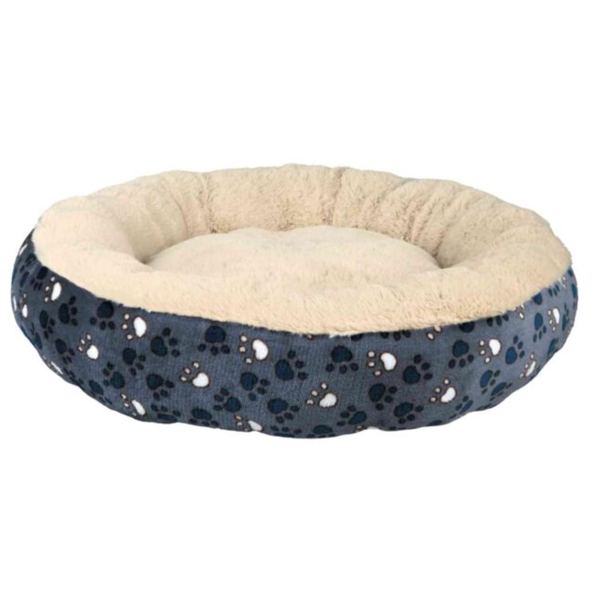 TRIXIE Tammy, pat rotund câini, pluș, imprimeu lăbuțe, albastru și bej, 70cm - poza 2