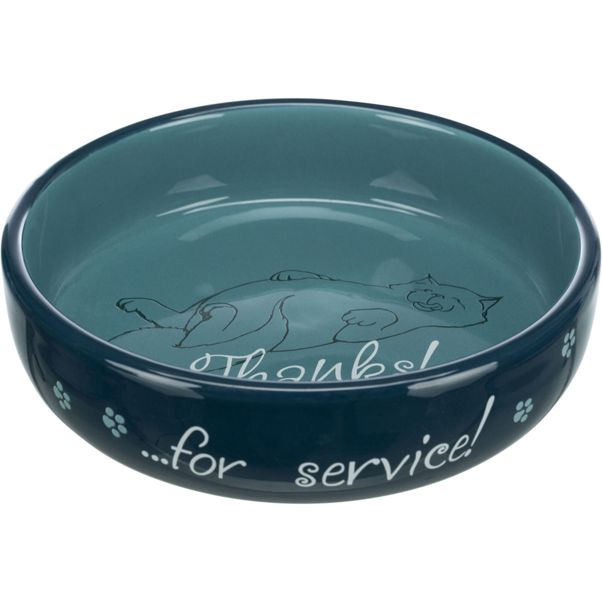 TRIXIE Thanks, castron pisici, rotund, ceramică, diverse culori, 0.3l, ⌀15cm - poza 3