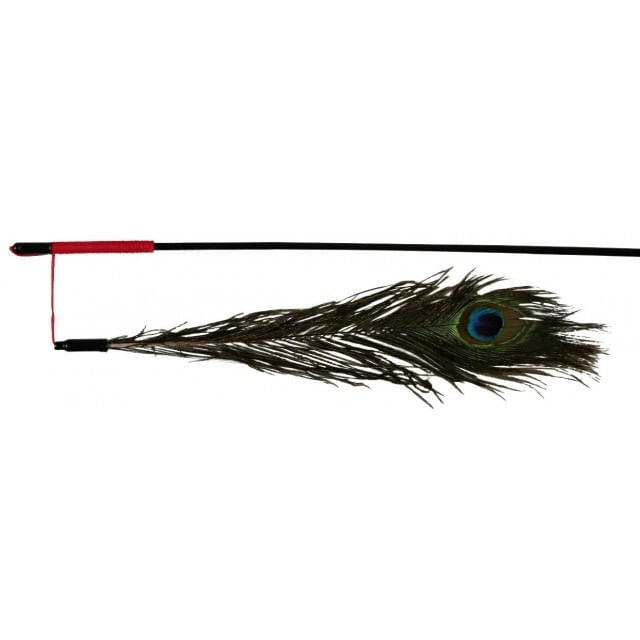Trixie, undiță cu pană, jucărie, pisici, multicolor, 47cm - poza 2