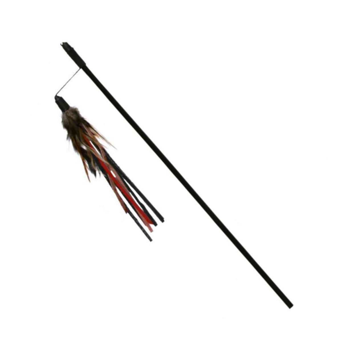 Trixie, undiță cu panglică și pene, jucărie, pisici, multicolor, 50cm - poza 2