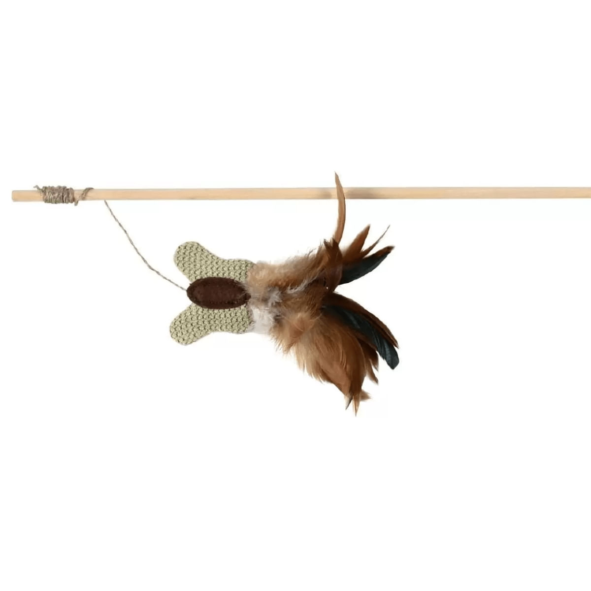 Trixie, undiță din lemn cu fluturaș, jucărie, pisici, multicolor, 45cm - poza 1
