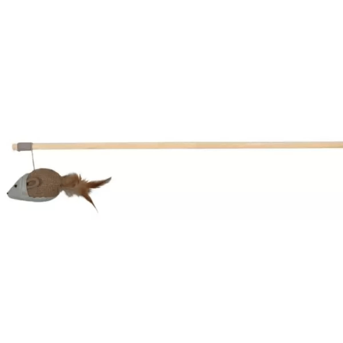 Trixie, undiță din lemn cu șoricel, jucărie, pisici, maro, 50cm - poza 2