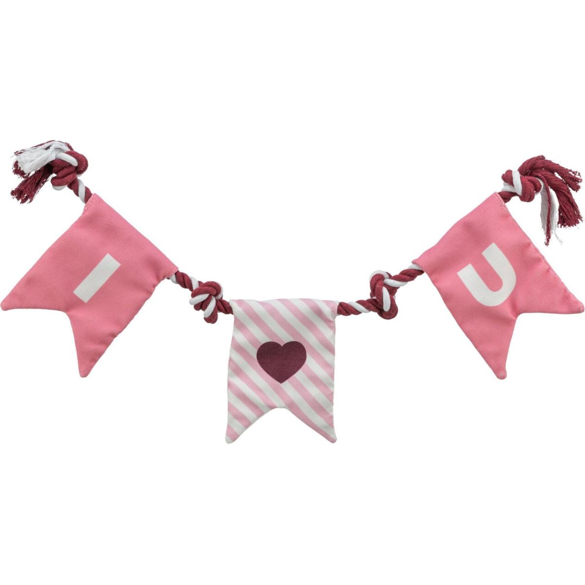 TRIXIE Valentine's, jucărie sfoară câini, activități fizice, textil TRIXIE Valentine's, jucărie sfoară câini M-XL, activități fizice, textil, roz și alb, 50cm - poza 1