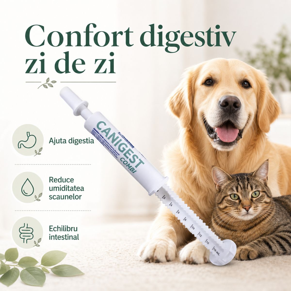 TRM Canigest Combi, supliment sistem digestiv & probiotice câini, suspensie orală TRM Canigest Combi, XS-XL, supliment sistem digestiv & probiotice câini și pisici, flacon, 32ml suspensie orală - poza 4