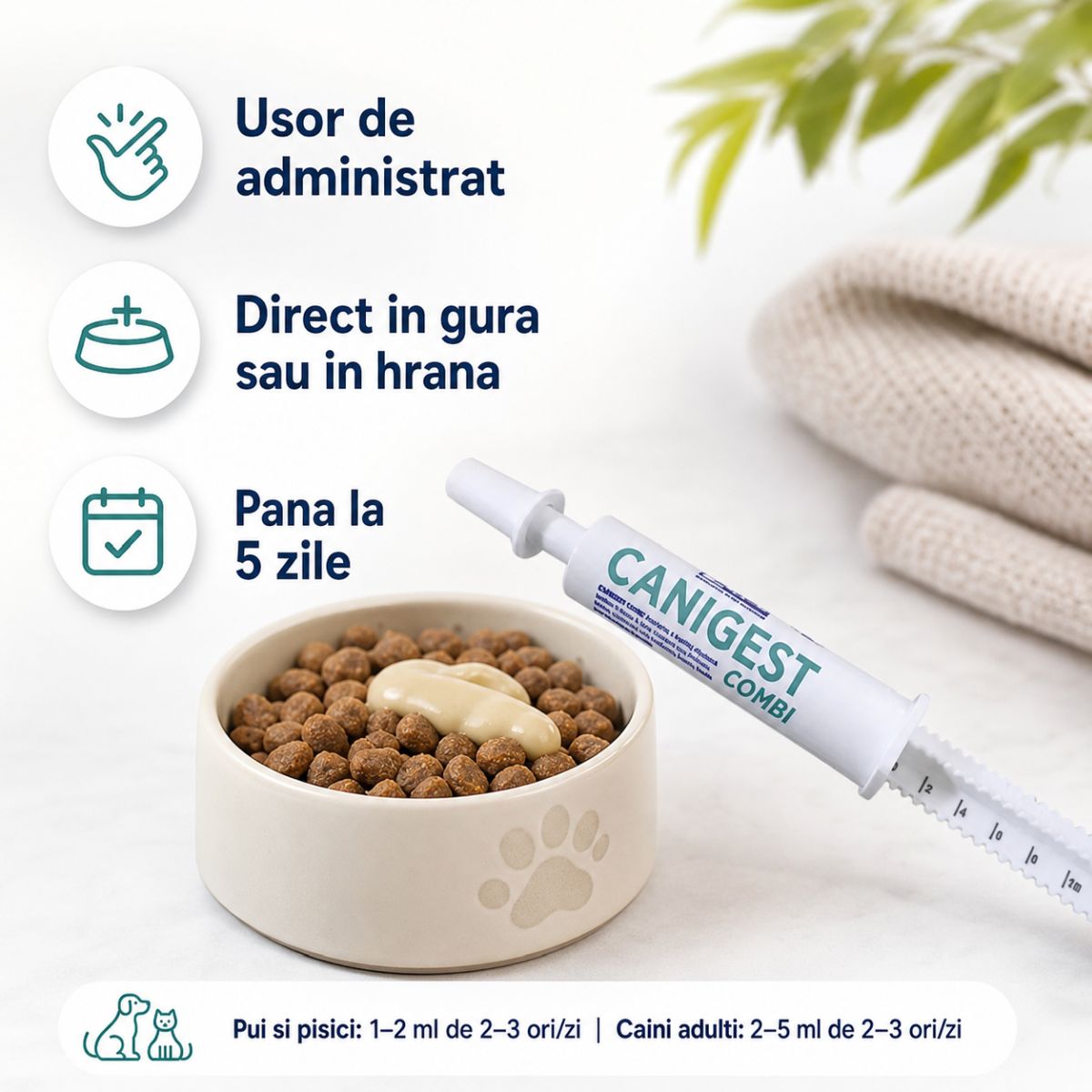 TRM Canigest Combi, supliment sistem digestiv & probiotice câini, suspensie orală TRM Canigest Combi, XS-XL, supliment sistem digestiv & probiotice câini și pisici, flacon, 32ml suspensie orală - poza 5