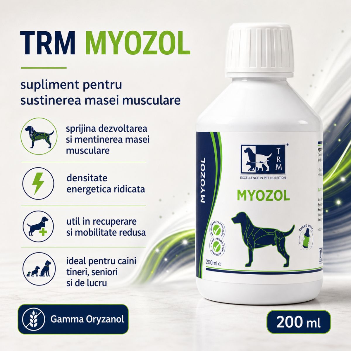 TRM Myozol, multivitamine câini, ulei TRM Myozol, XS-XL, multivitamine câini, flacon, 200ml ulei - poza 3
