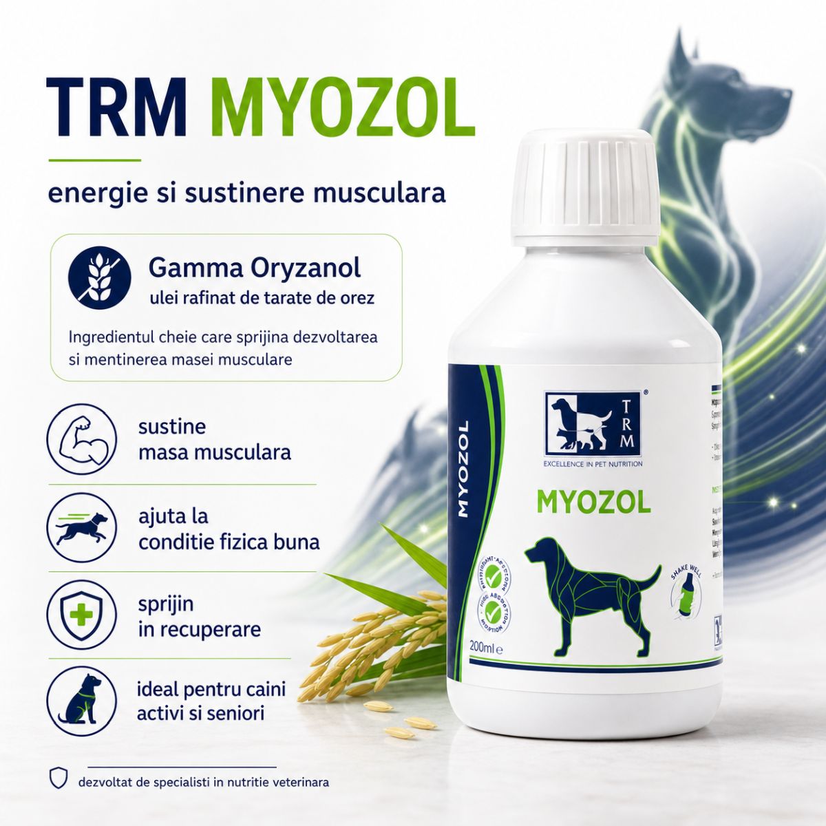 TRM Myozol, multivitamine câini, ulei TRM Myozol, XS-XL, multivitamine câini, flacon, 200ml ulei - poza 4
