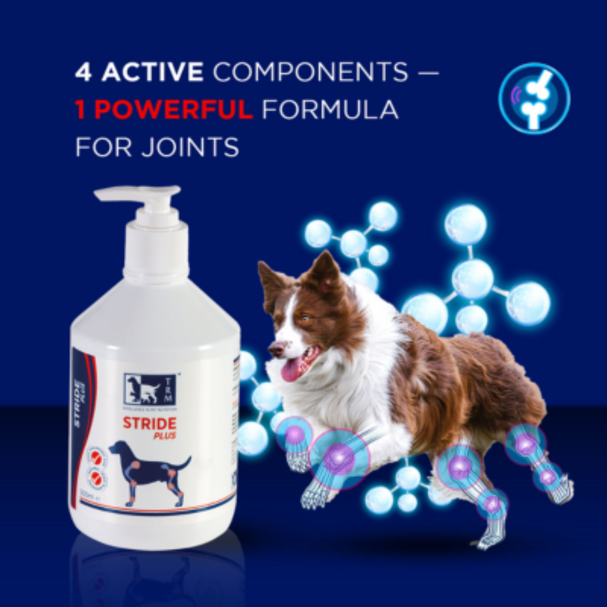 TRM Stride Plus, supliment sistem articular câini, suspensie orală TRM Stride Plus, XS-XL, supliment sistem articular câini, flacon, 200ml suspensie orală - poza 3