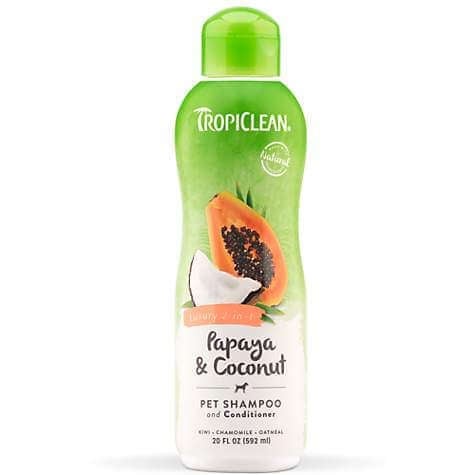 TROPICLEAN, șampon și balsam 2în1 câini, Papaya și Nucă de cocos, flacon, 355ml - poza 1