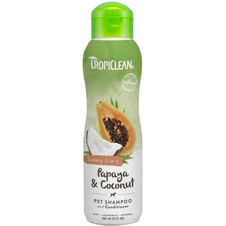 TROPICLEAN, șampon și balsam 2în1 câini, Papaya și Nucă de cocos, flacon, 592ml - poza 1