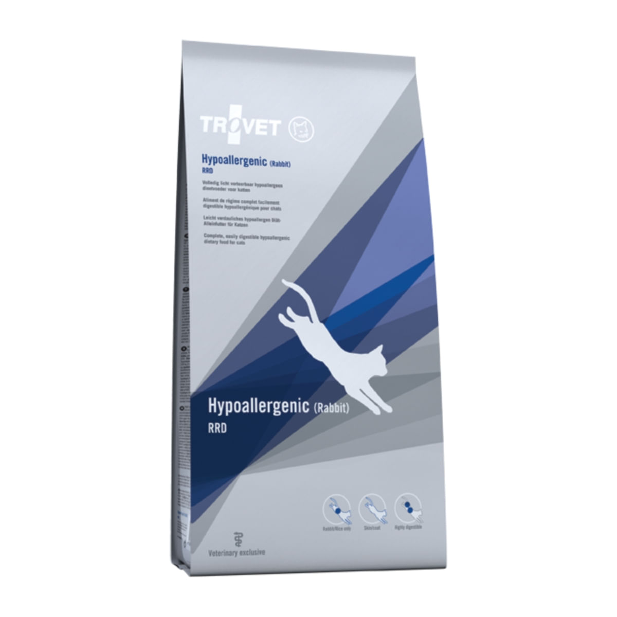 TROVET Cat Hypoallergenic RRD, Iepure, dietă veterinară pisici, hrană uscată, afecțiuni digestive și dermatologice, 3kg - poza 2