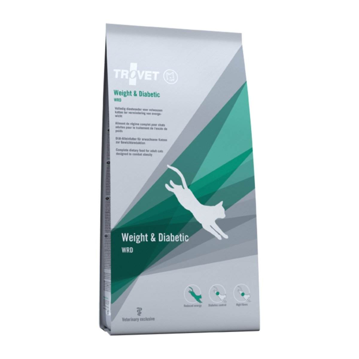 TROVET Cat Weight & Diabetic WRD, dietă veterinară pisici, hrană uscată, afecțiuni metabolice (obezitate si diabet) , 3kg - poza 2