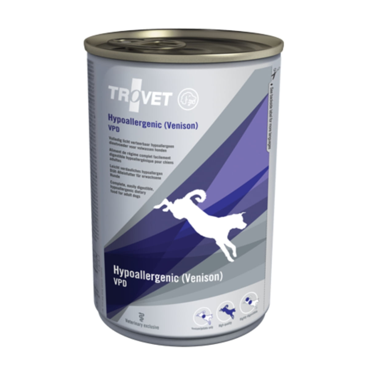 TROVET Dog Hypoallergenic VPD, Căprioară, dietă veterinară câini, conservă hrană umedă, afecțiuni digestive și dermatologice, (pate), 400g - poza 2