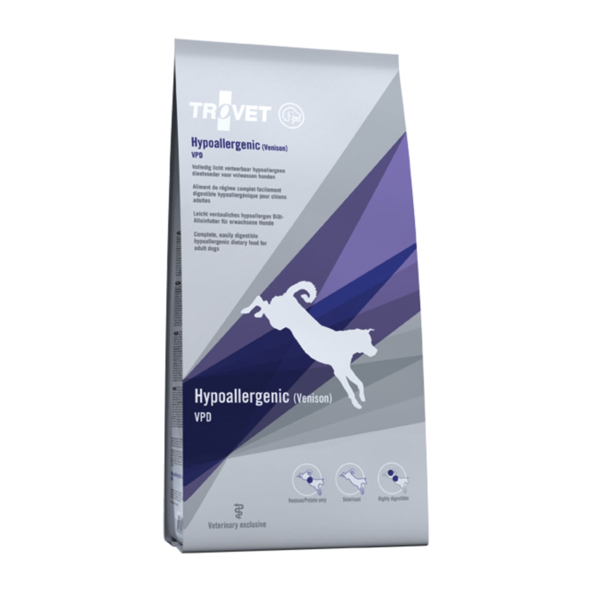 TROVET Dog Hypoallergenic VPD, Căprioară, dietă veterinară câini, hrană uscată, afecțiuni digestive si dermatologice, 10kg - poza 2