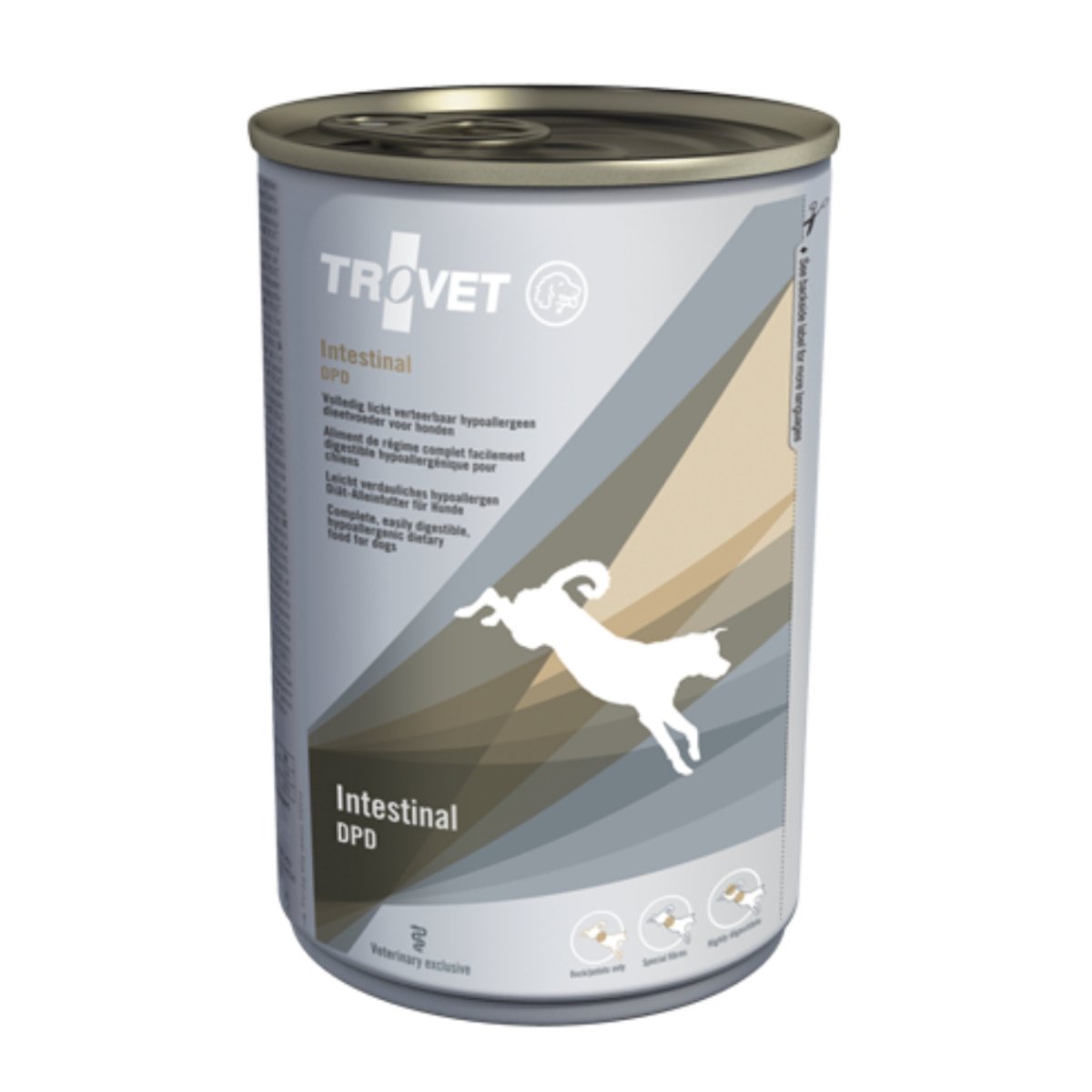 TROVET Dog Intestinal DPD, Rață, dietă veterinară câini, conservă hrană umedă, afecțiuni intestinale, (pate), 400g - poza 1