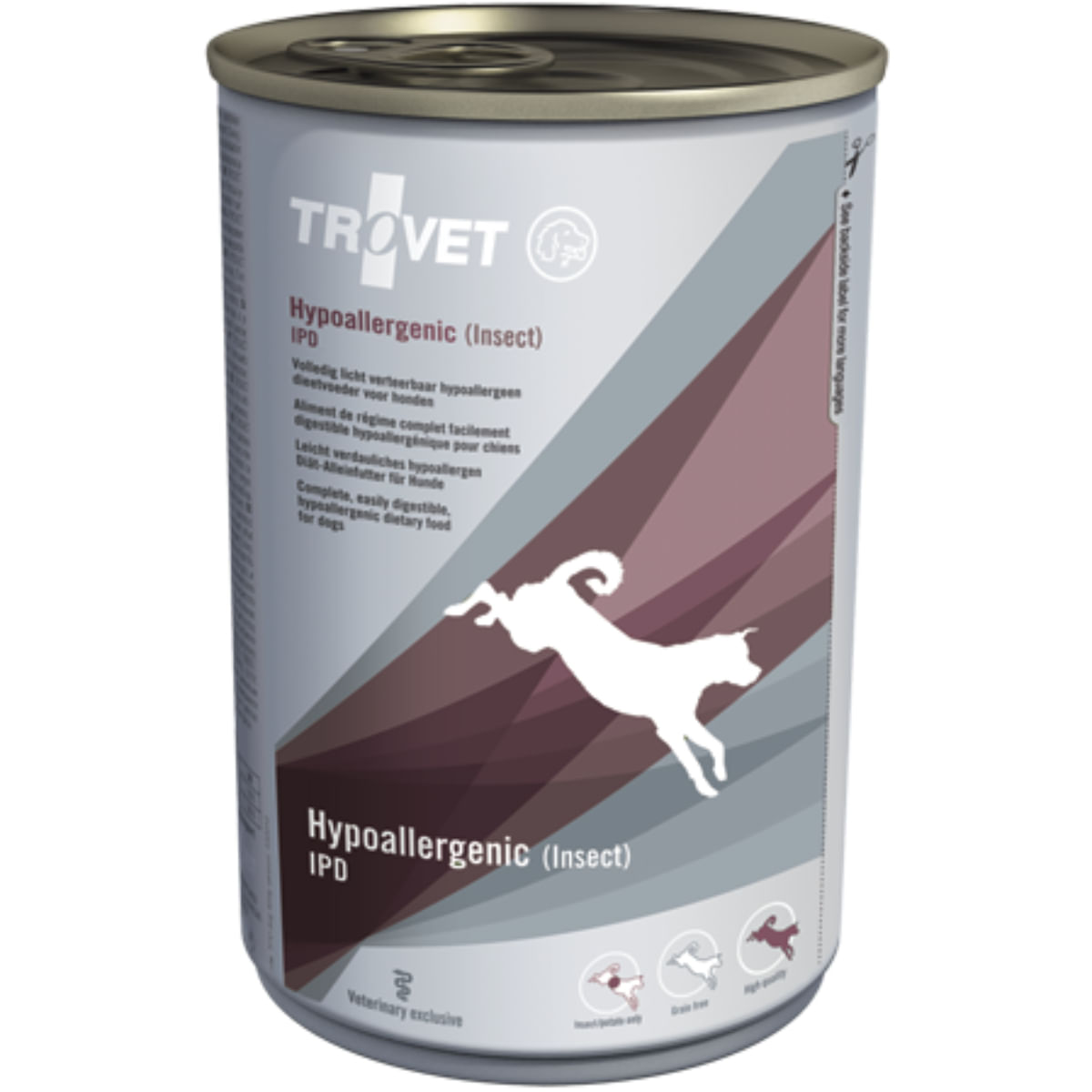 TROVET Hypoallergenic IPD, XS-XL, Insecte, dietă veterinară, conservă hrană umedă monoproteică fără cereale câini, alergii, (pate), 400g - poza 2