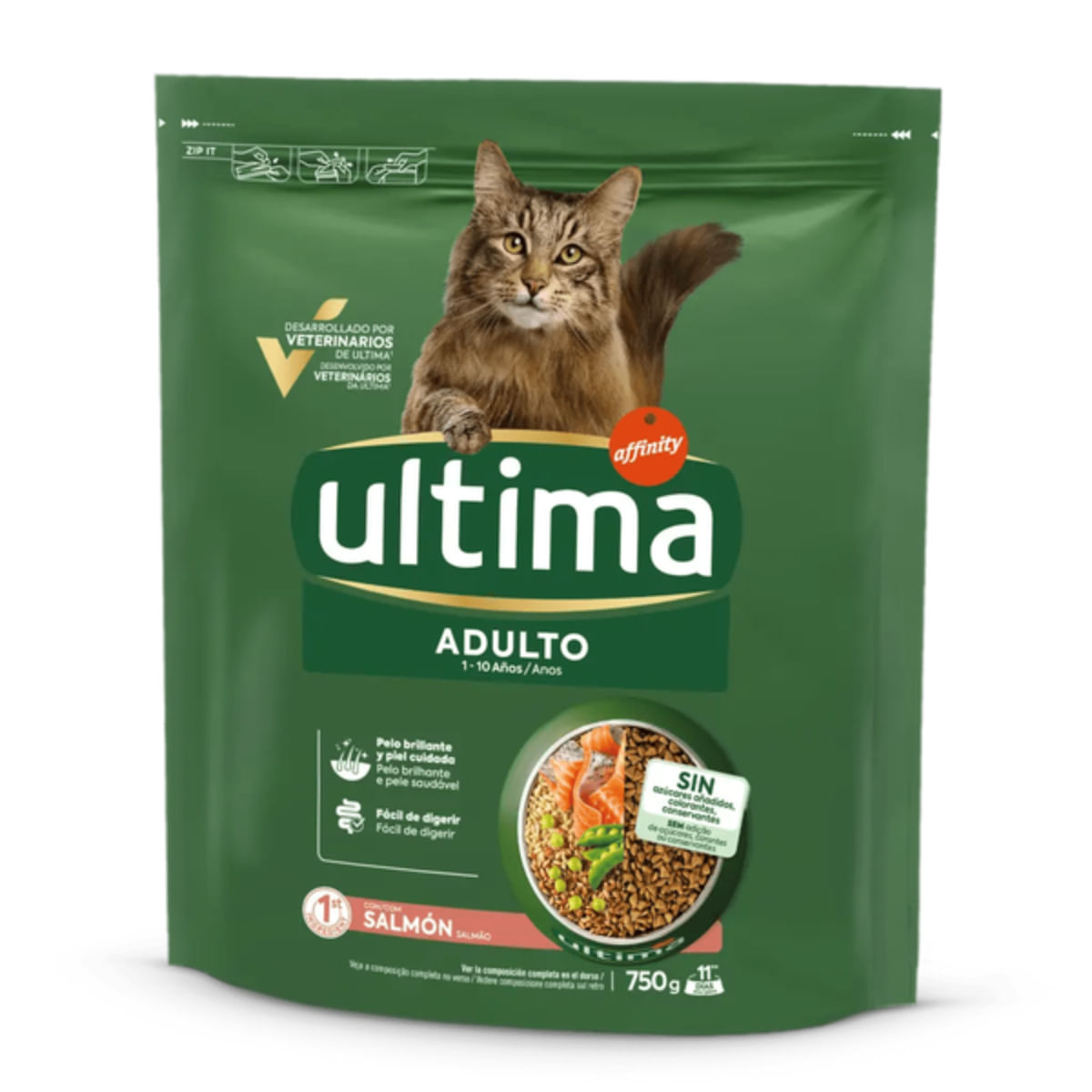 ULTIMA Adult, Somon, hrană uscată pisici, 750g - poza 1